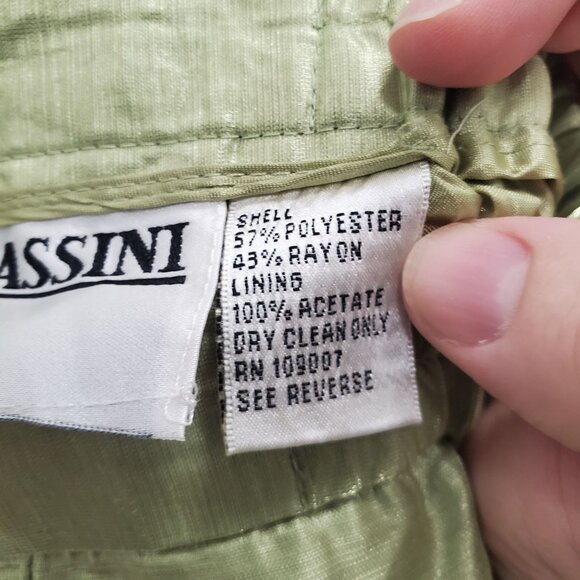 Nina Massini Vintage Avocado Green Taffeta Layered Lace Formal Skirt Plus 14 - Picture 5 of 8